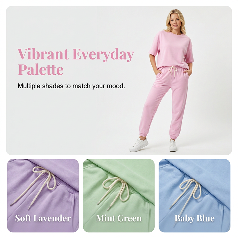 Ensemble décontracté à manches courtes pour femme (haut et pantalon)
