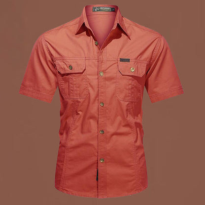 Chemise décontractée à manches courtes en coton pour homme