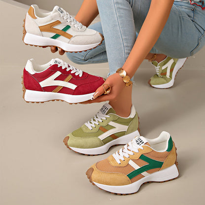 Baskets à Plateforme Rétro en Mesh pour Femme