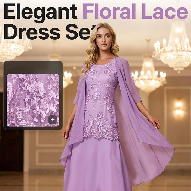 Ensemble robe formelle mi-genou et cardigan pour femme