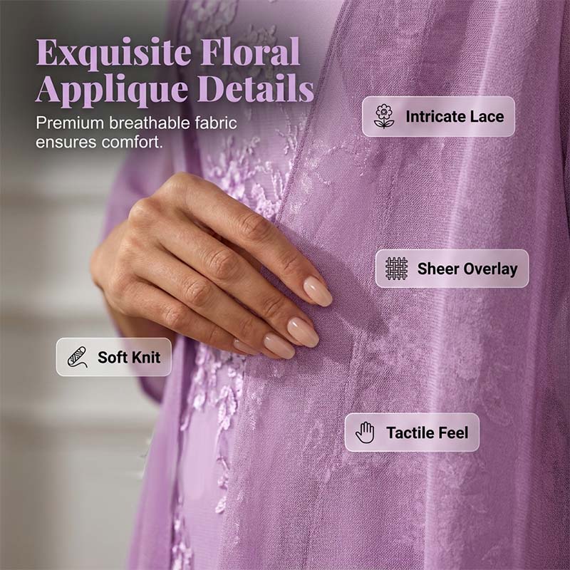 Ensemble robe formelle mi-genou et cardigan pour femme