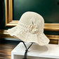 📢⏰👒 PROMO -50% ! Chapeau Bob au Crochet pour Femme avec Fleur – Bord Large, Sangle Menton, 5 Couleurs (Coton)