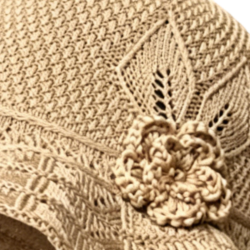 📢⏰👒 PROMO -50% ! Chapeau Bob au Crochet pour Femme avec Fleur – Bord Large, Sangle Menton, 5 Couleurs (Coton)