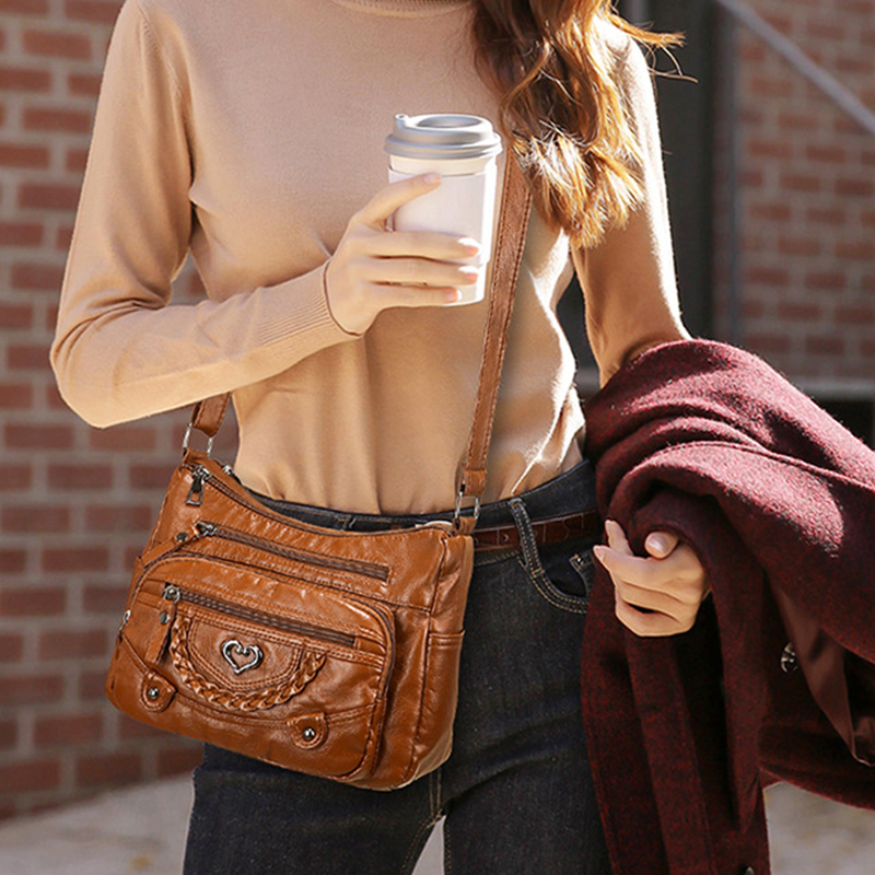 👜 PROMO LIMITÉE 50% DE RÉDUCTION ! ✨ Sac Bandoulière Femme – Cuir PU, Multi-poches, Réglable ✨