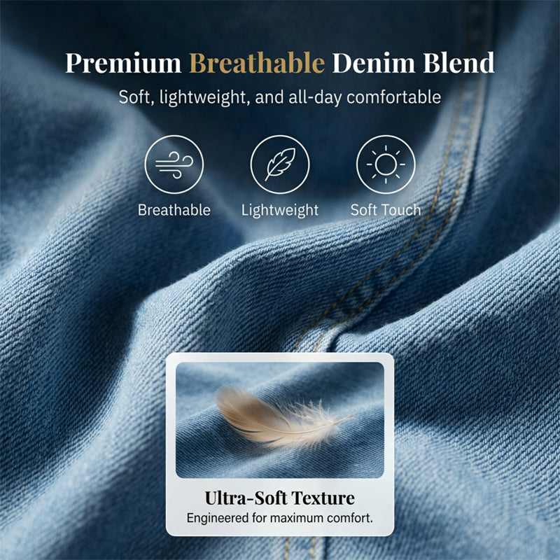 👗 OFFRE LIMITÉE - 50% DE RÉDUCTION ! ✨ Robe en denim pour femmes – Col en V, manches courtes, style décontracté ✨