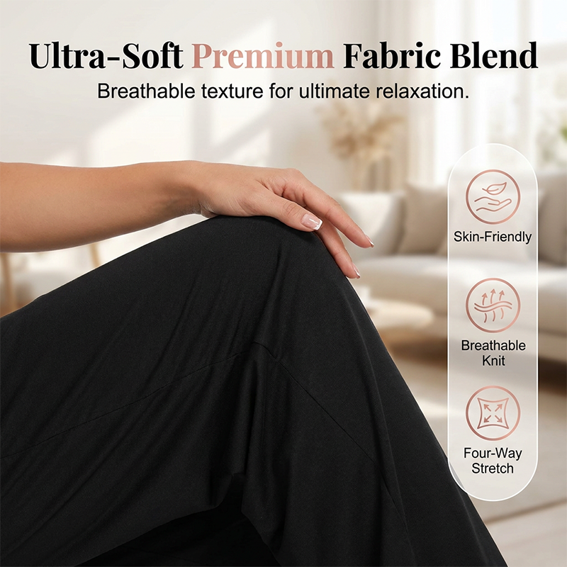 Pantalon de yoga et de détente à taille haute pour femme, avec poche