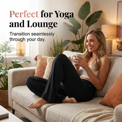 Pantalon de yoga et de détente à taille haute pour femme, avec poche