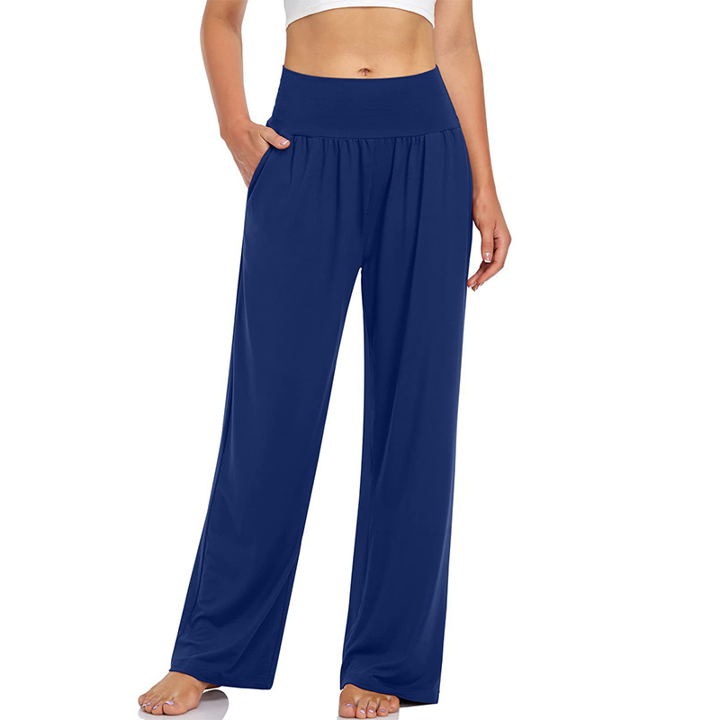 Pantalon de yoga et de détente à taille haute pour femme, avec poche