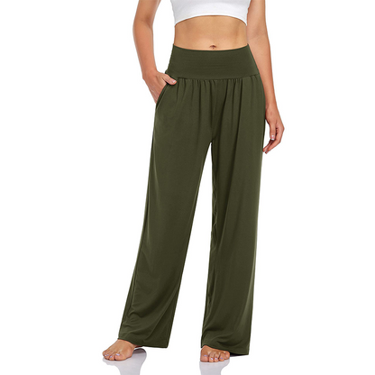 Pantalon de yoga et de détente à taille haute pour femme, avec poche