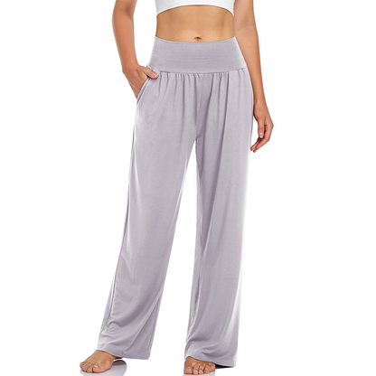 Pantalon de yoga et de détente à taille haute pour femme, avec poche