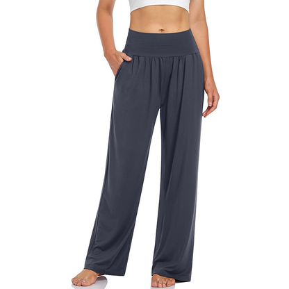 Pantalon de yoga et de détente à taille haute pour femme, avec poche