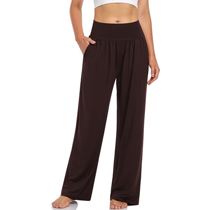 Pantalon de yoga et de détente à taille haute pour femme, avec poche