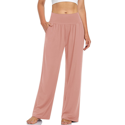 Pantalon de yoga et de détente à taille haute pour femme, avec poche