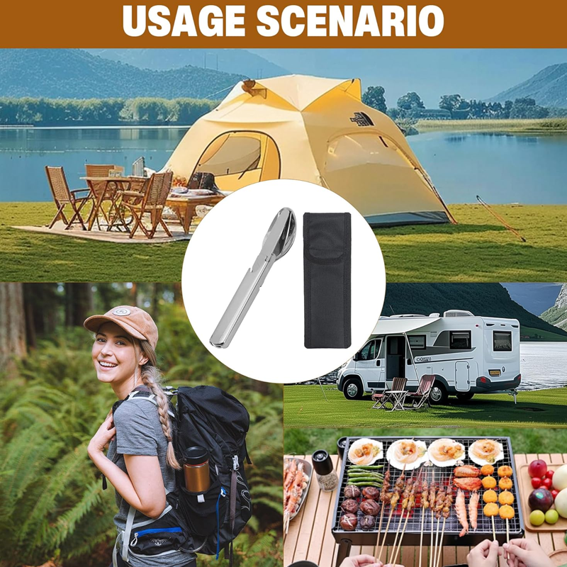 Set de couverts de voyage 4 en 1 en acier inoxydabl