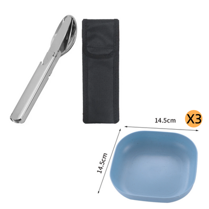Set de couverts de voyage 4 en 1 en acier inoxydabl