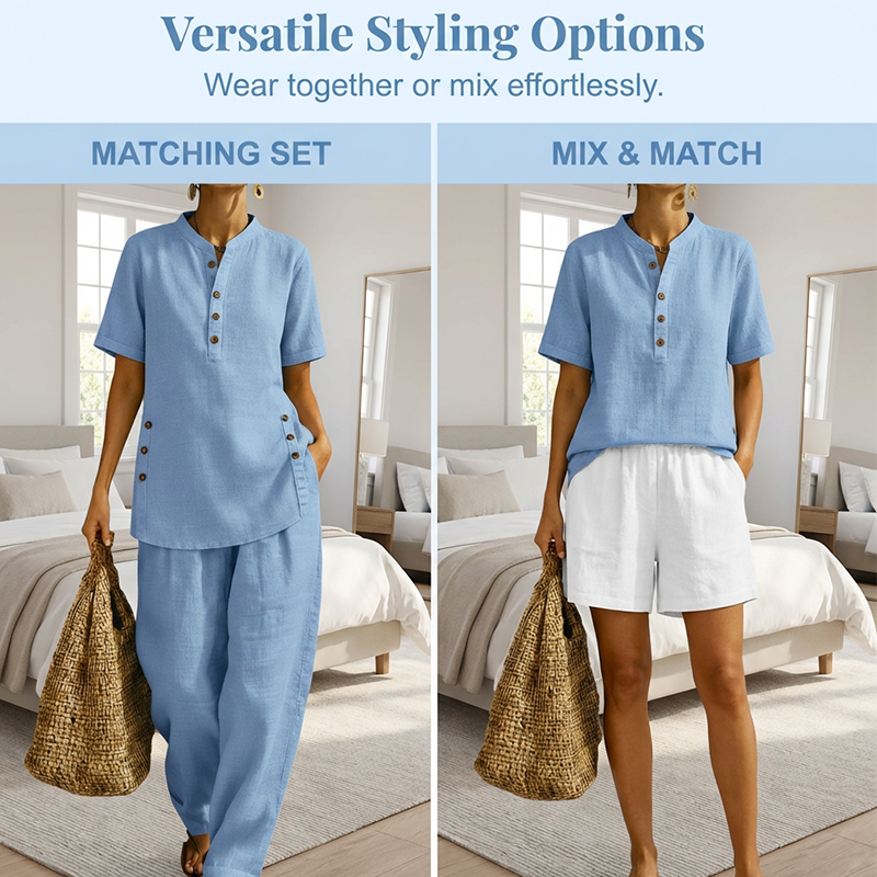 Ensemble deux pièces uni pour femme