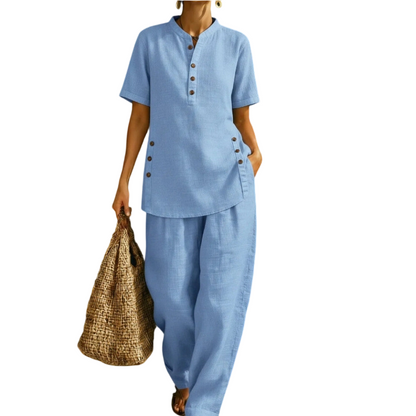 Ensemble deux pièces uni pour femme