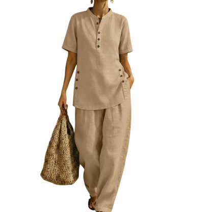Ensemble deux pièces uni pour femme