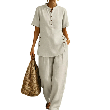 Ensemble deux pièces uni pour femme