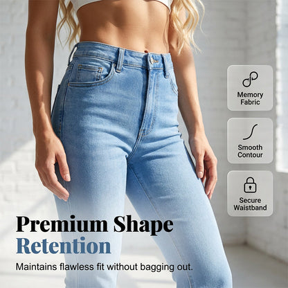 Jean évasé extensible à taille haute pour femme