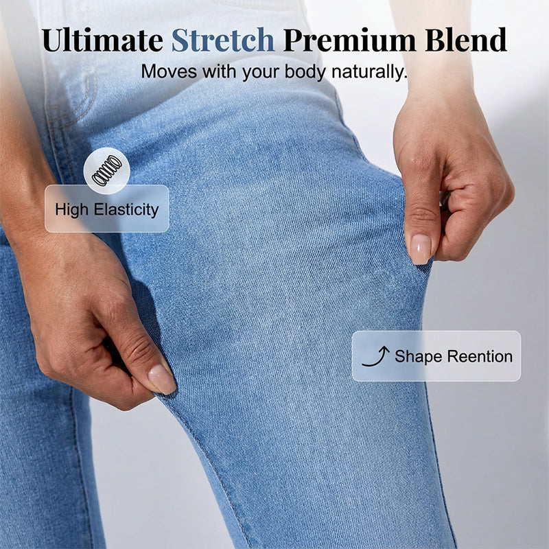 Jean évasé extensible à taille haute pour femme