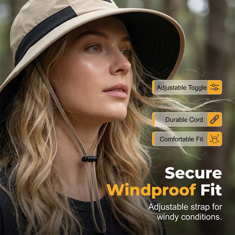 🧢☀️ Chapeau à larges bords avec protection UPF 50+ et cache-cou 🛡️🌿