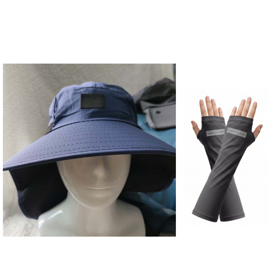 🧢☀️ Chapeau à larges bords avec protection UPF 50+ et cache-cou 🛡️🌿