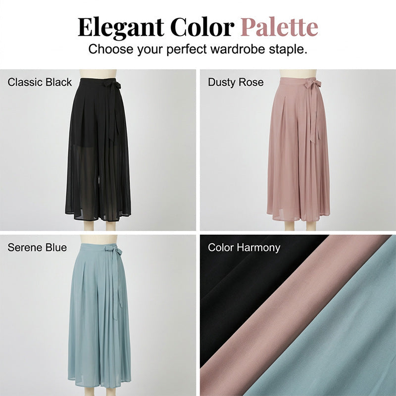 Culotte décontractée unie à taille nouée