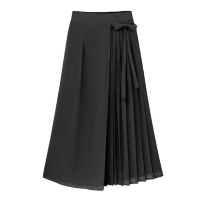 Culotte décontractée unie à taille nouée