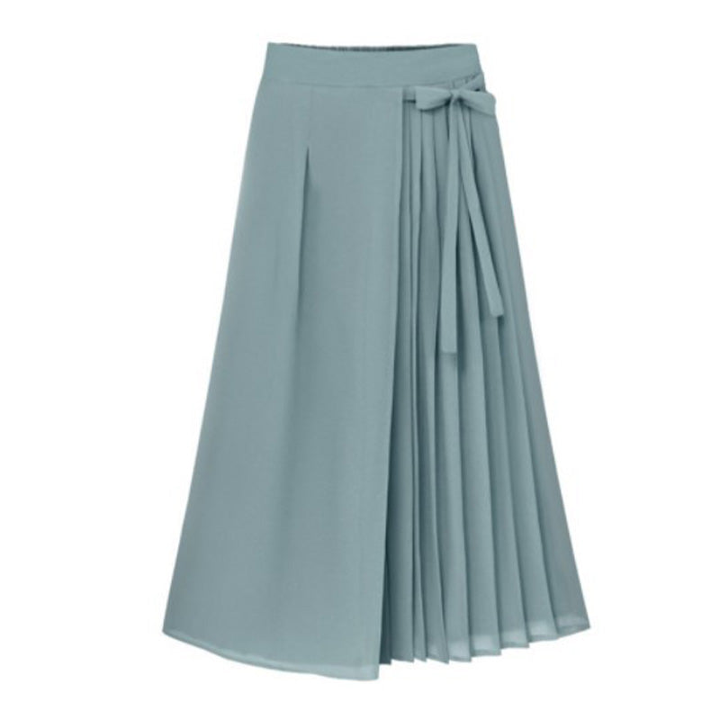 Culotte décontractée unie à taille nouée