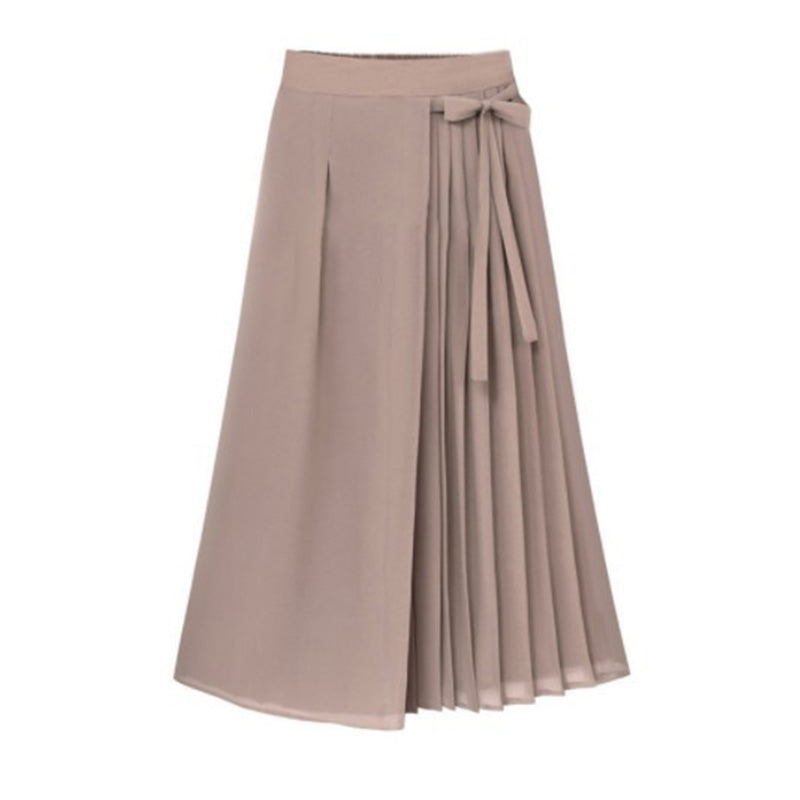 Culotte décontractée unie à taille nouée