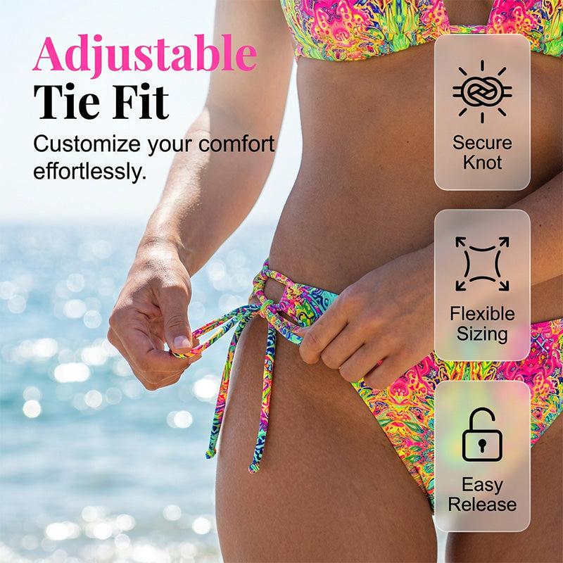 Ensemble Maillot de Bain 2 Pièces Col Halter à Imprimé Coloré