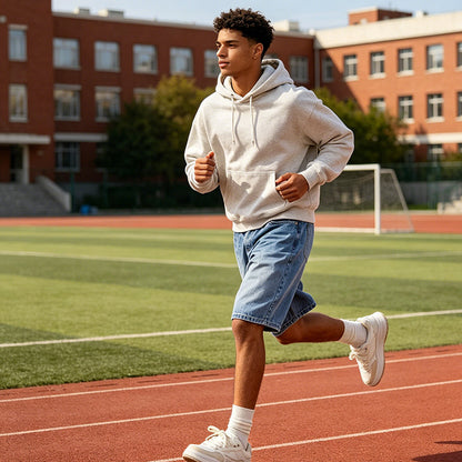 Short en jean décontracté pour homme, à jambes larges