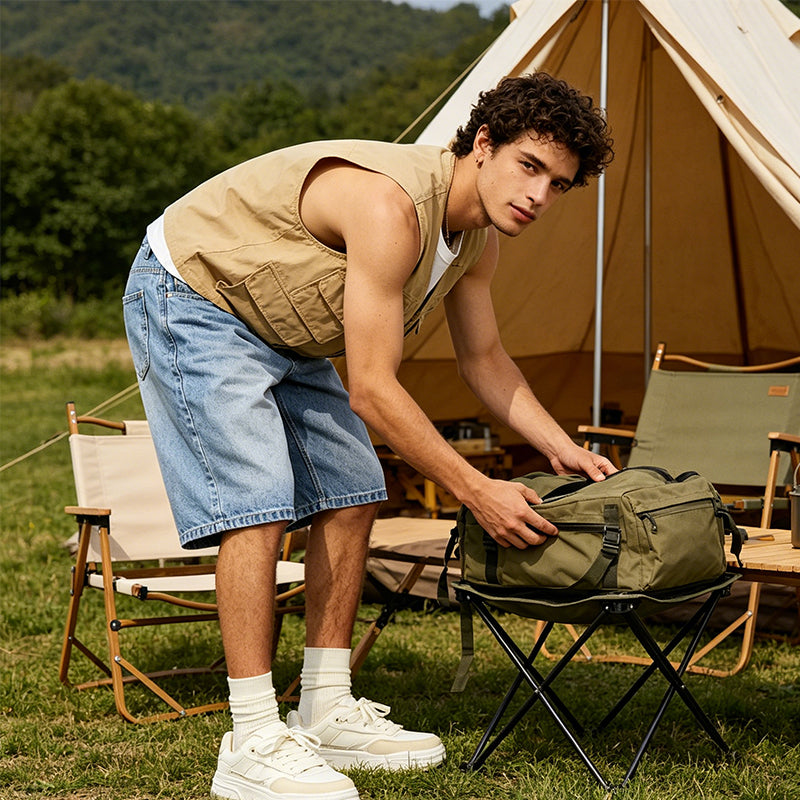 Short en jean décontracté pour homme, à jambes larges