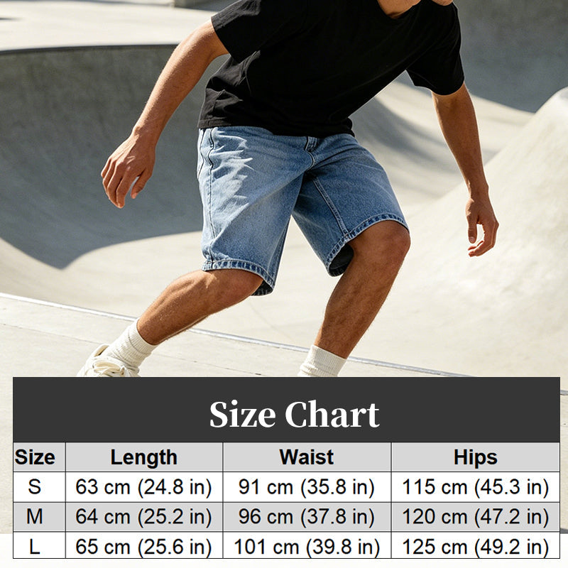 Short en jean décontracté pour homme, à jambes larges