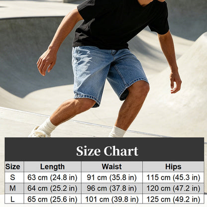 Short en jean décontracté pour homme, à jambes larges