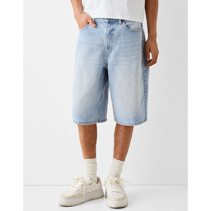 Short en jean décontracté pour homme, à jambes larges