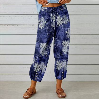 Pantalon de jogging à fleurs taille haute - style vintage