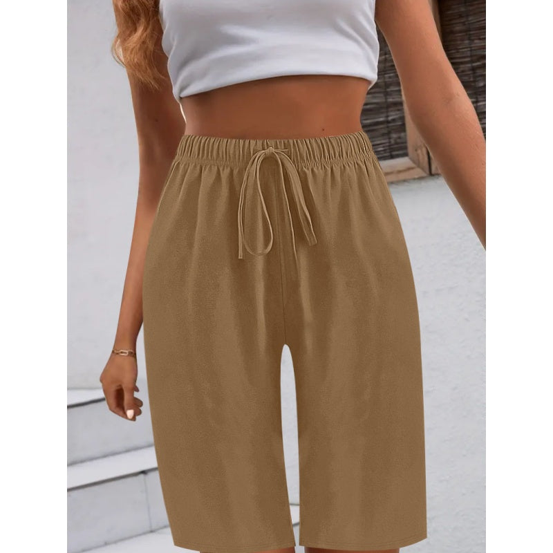 Short ample unie pour femme, style décontracté