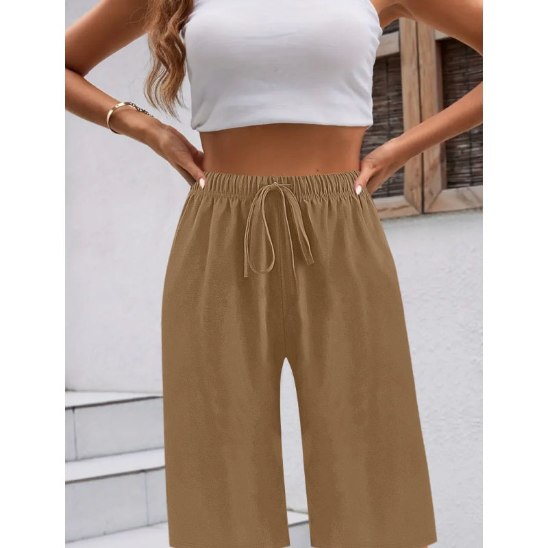 Short ample unie pour femme, style décontracté