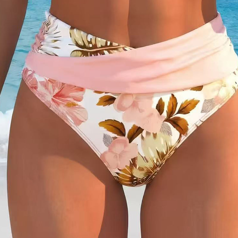 🌺👙 Ensemble bikini à taille haute à motifs floraux – Mise en valeur et effet amincissant, style vacances tout en douceur✨✅
