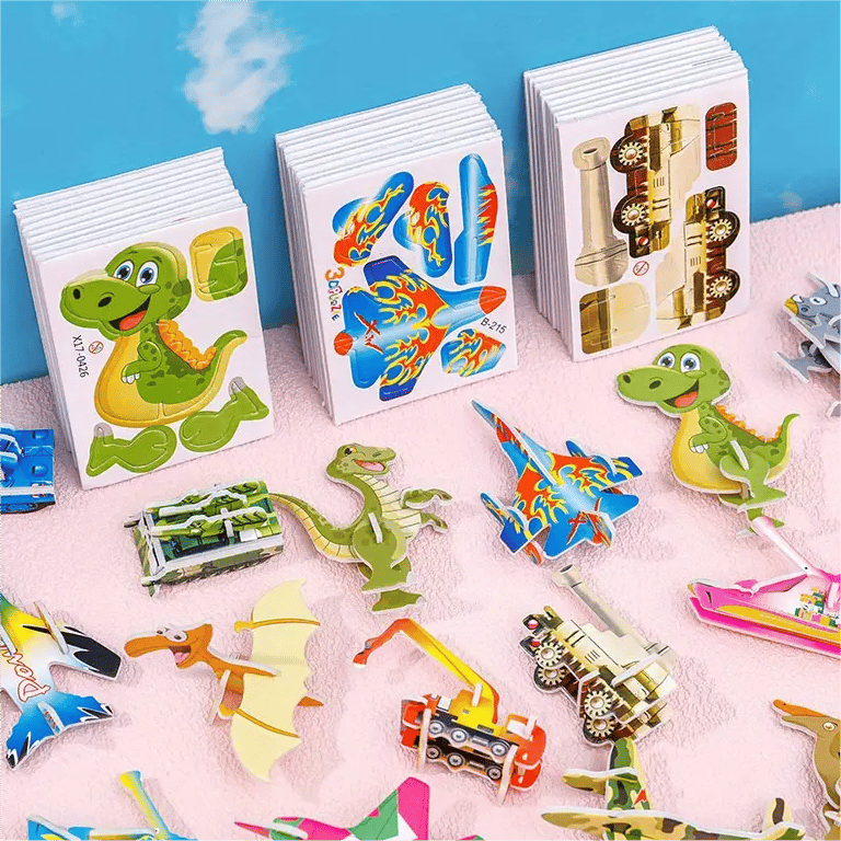 🦖 50 % DE RÉDUCTION ! 🧩 PUZZLE 3D ÉDUCATIF - Coffret de 50 pièces Dinosaures aux couleurs vives, développe la créativité et la pensée spatiale dès 4 ans 🎨✨