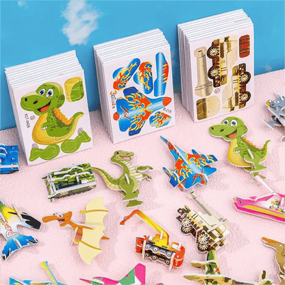 🦖 50 % DE RÉDUCTION ! 🧩 PUZZLE 3D ÉDUCATIF - Coffret de 50 pièces Dinosaures aux couleurs vives, développe la créativité et la pensée spatiale dès 4 ans 🎨✨