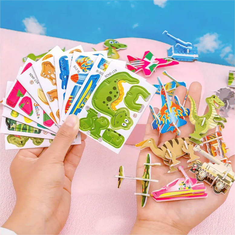 🦖 50 % DE RÉDUCTION ! 🧩 PUZZLE 3D ÉDUCATIF - Coffret de 50 pièces Dinosaures aux couleurs vives, développe la créativité et la pensée spatiale dès 4 ans 🎨✨