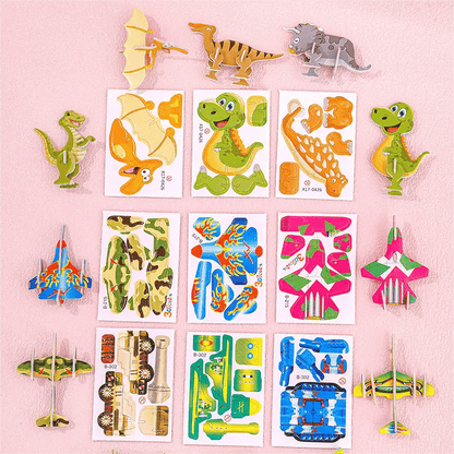🦖 50 % DE RÉDUCTION ! 🧩 PUZZLE 3D ÉDUCATIF - Coffret de 50 pièces Dinosaures aux couleurs vives, développe la créativité et la pensée spatiale dès 4 ans 🎨✨