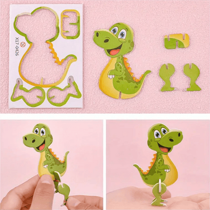 🦖 50 % DE RÉDUCTION ! 🧩 PUZZLE 3D ÉDUCATIF - Coffret de 50 pièces Dinosaures aux couleurs vives, développe la créativité et la pensée spatiale dès 4 ans 🎨✨