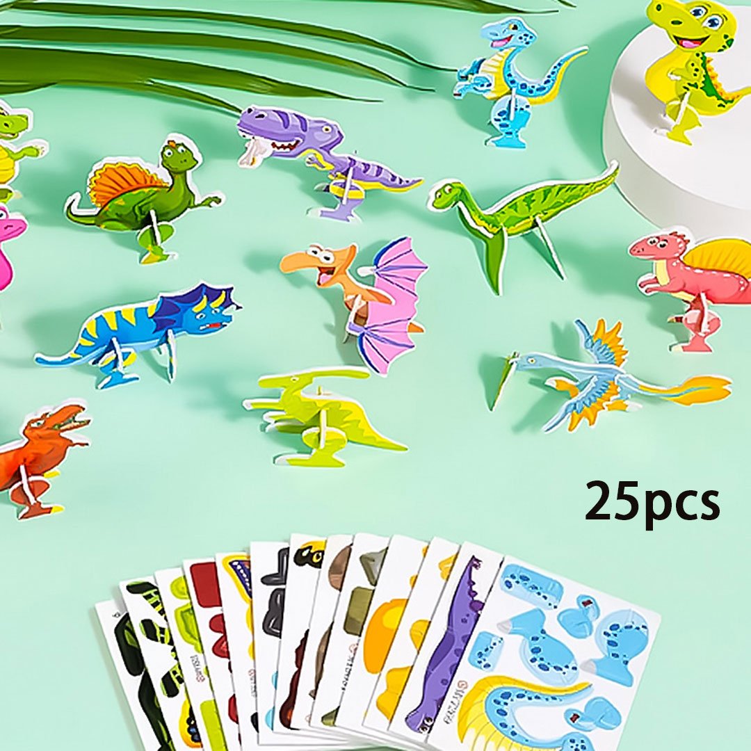 🦖 50 % DE RÉDUCTION ! 🧩 PUZZLE 3D ÉDUCATIF - Coffret de 50 pièces Dinosaures aux couleurs vives, développe la créativité et la pensée spatiale dès 4 ans 🎨✨