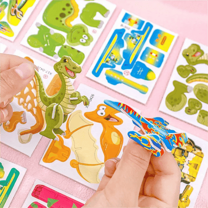 🦖 50 % DE RÉDUCTION ! 🧩 PUZZLE 3D ÉDUCATIF - Coffret de 50 pièces Dinosaures aux couleurs vives, développe la créativité et la pensée spatiale dès 4 ans 🎨✨