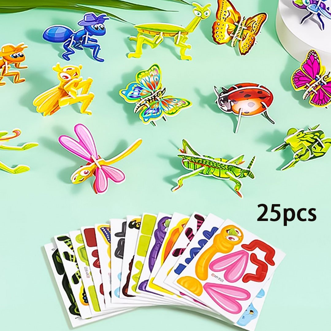 🦖 50 % DE RÉDUCTION ! 🧩 PUZZLE 3D ÉDUCATIF - Coffret de 50 pièces Dinosaures aux couleurs vives, développe la créativité et la pensée spatiale dès 4 ans 🎨✨
