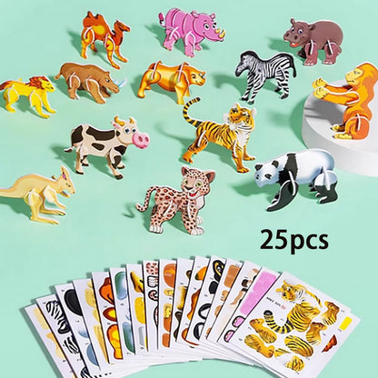 🦖 50 % DE RÉDUCTION ! 🧩 PUZZLE 3D ÉDUCATIF - Coffret de 50 pièces Dinosaures aux couleurs vives, développe la créativité et la pensée spatiale dès 4 ans 🎨✨